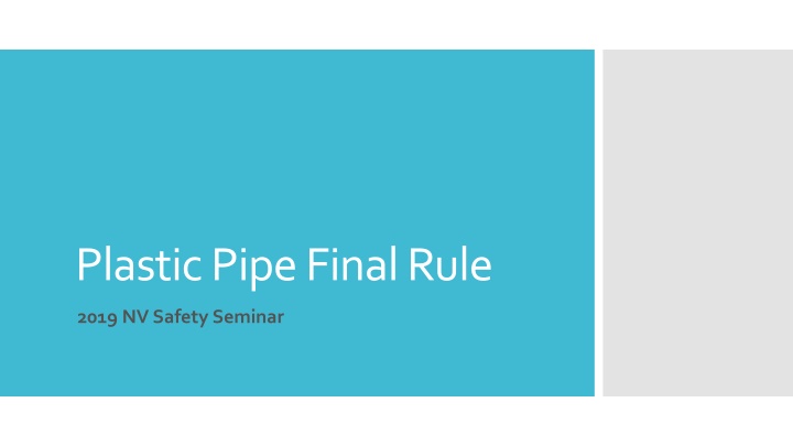 plastic pipe final rule