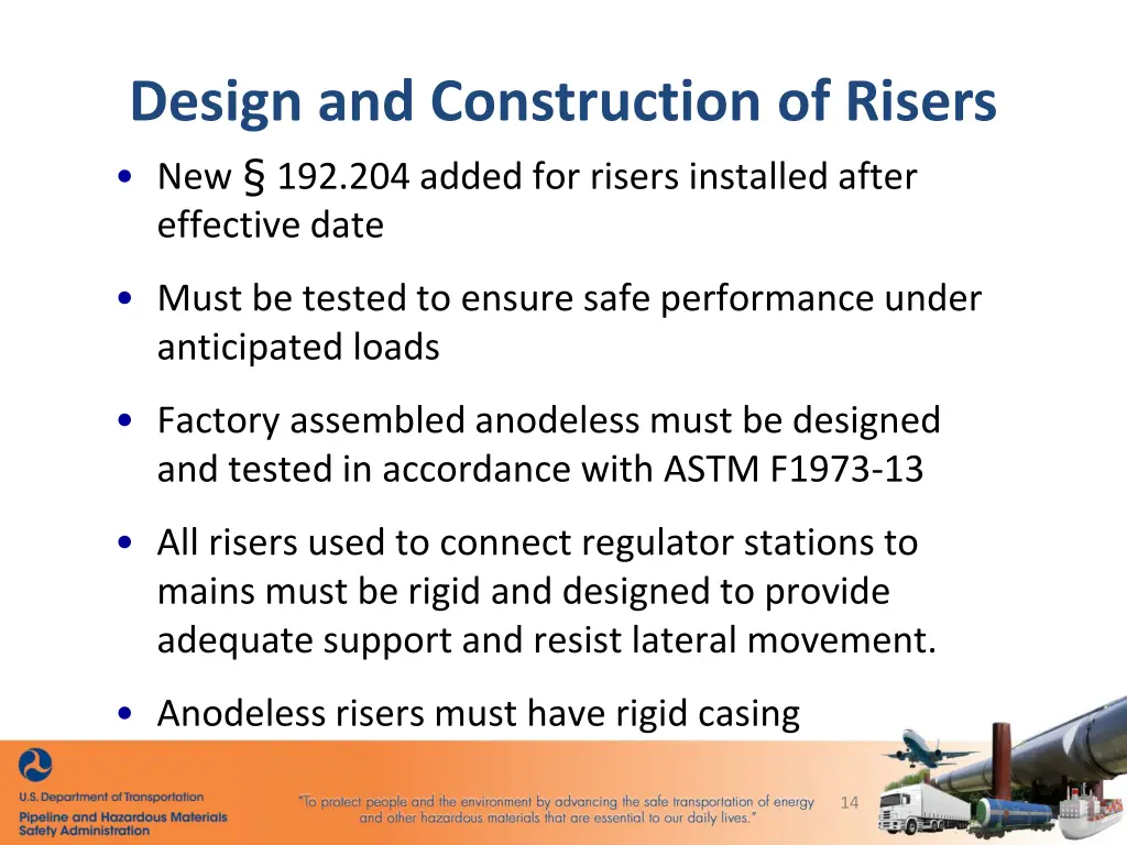 design and construction of risers