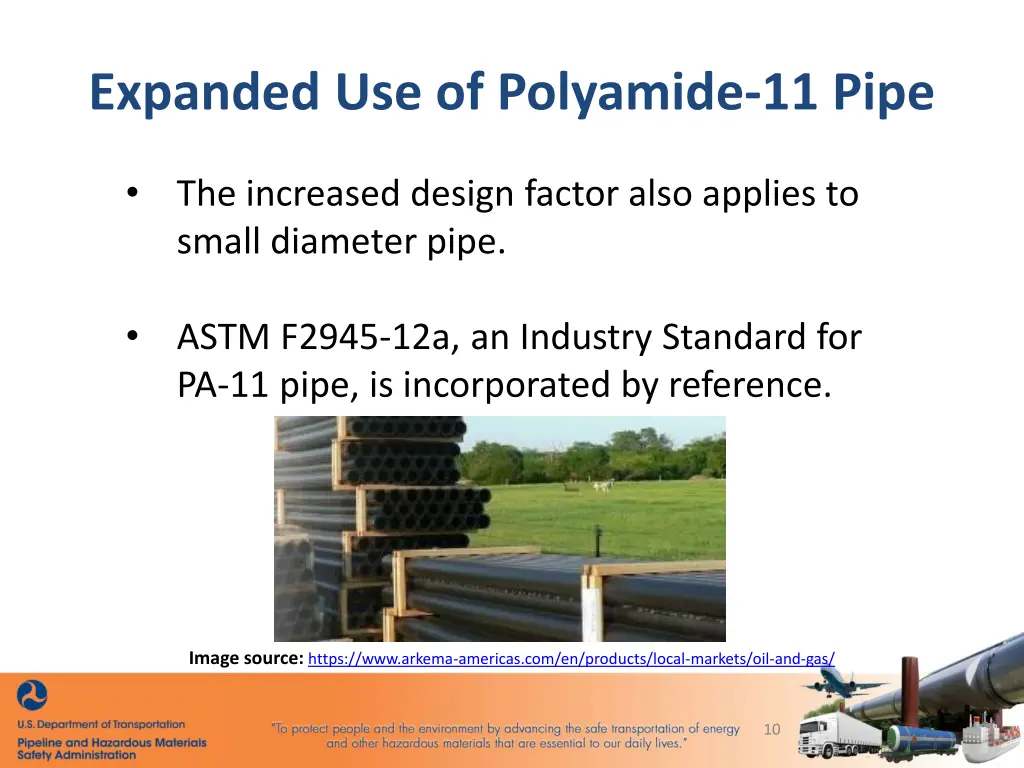 expanded use of polyamide 11 pipe 1