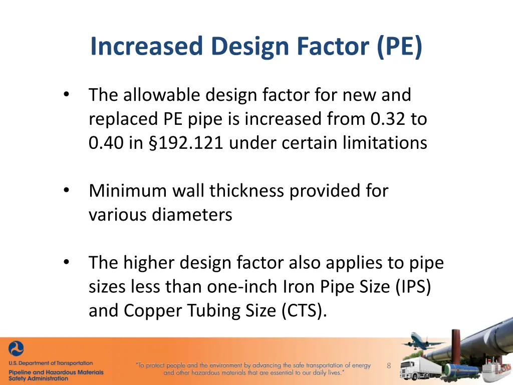 increased design factor pe