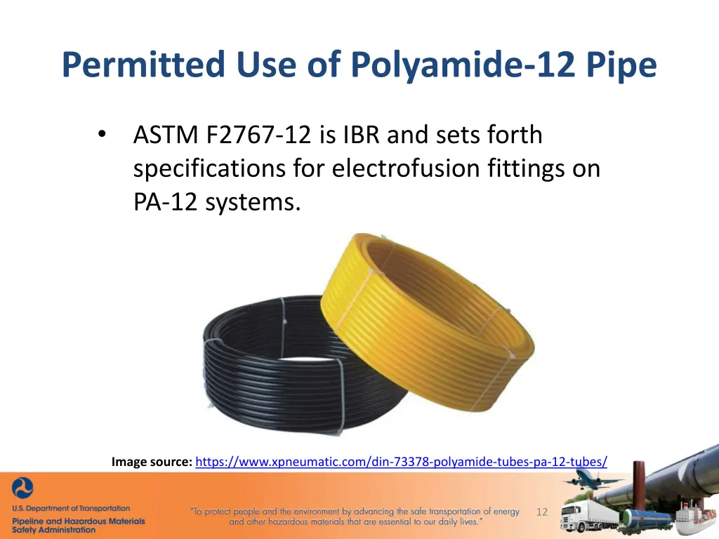 permitted use of polyamide 12 pipe 1