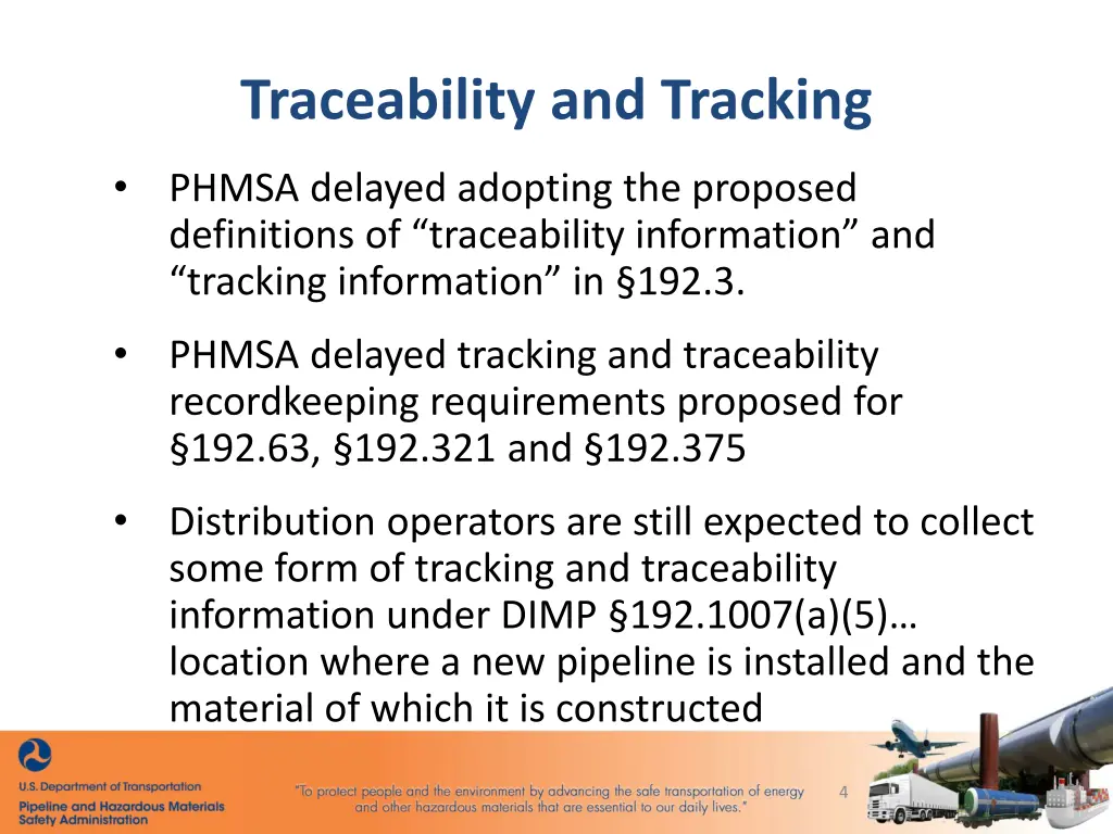 traceability and tracking