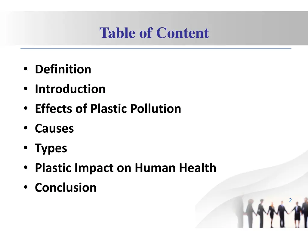 table of content