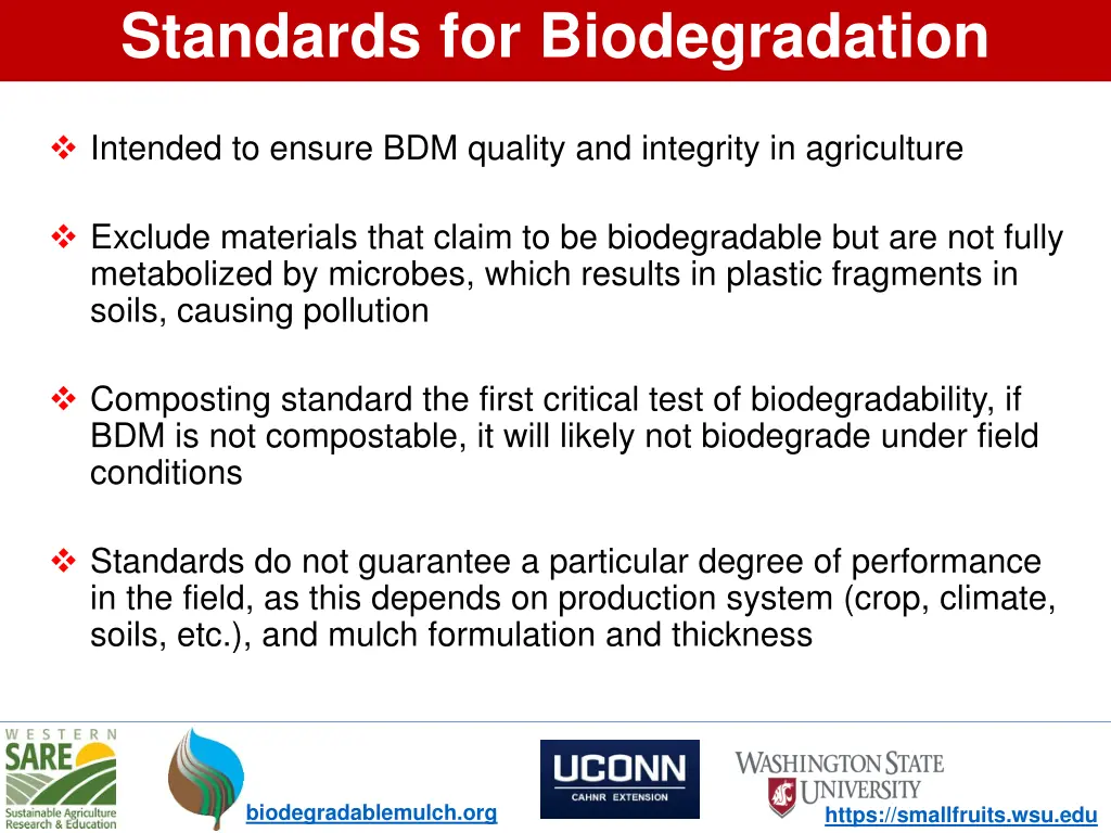 standards for biodegradation