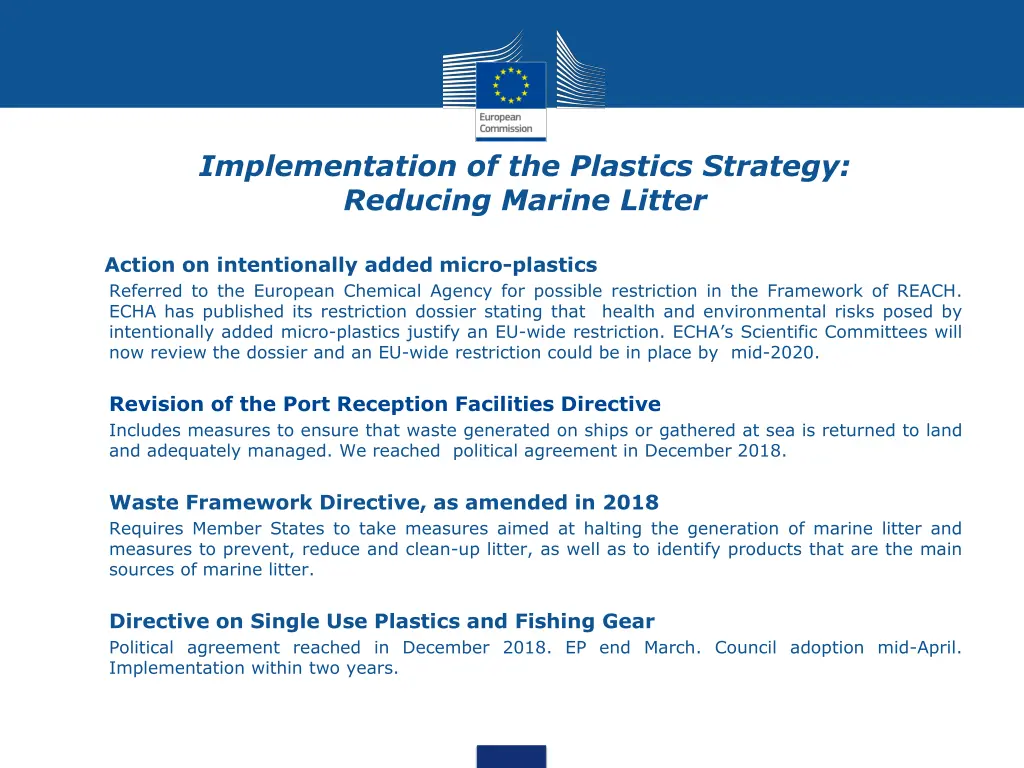 implementation of the plastics strategy reducing