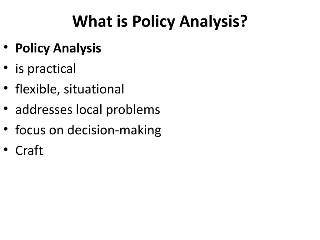 what is policy analysis