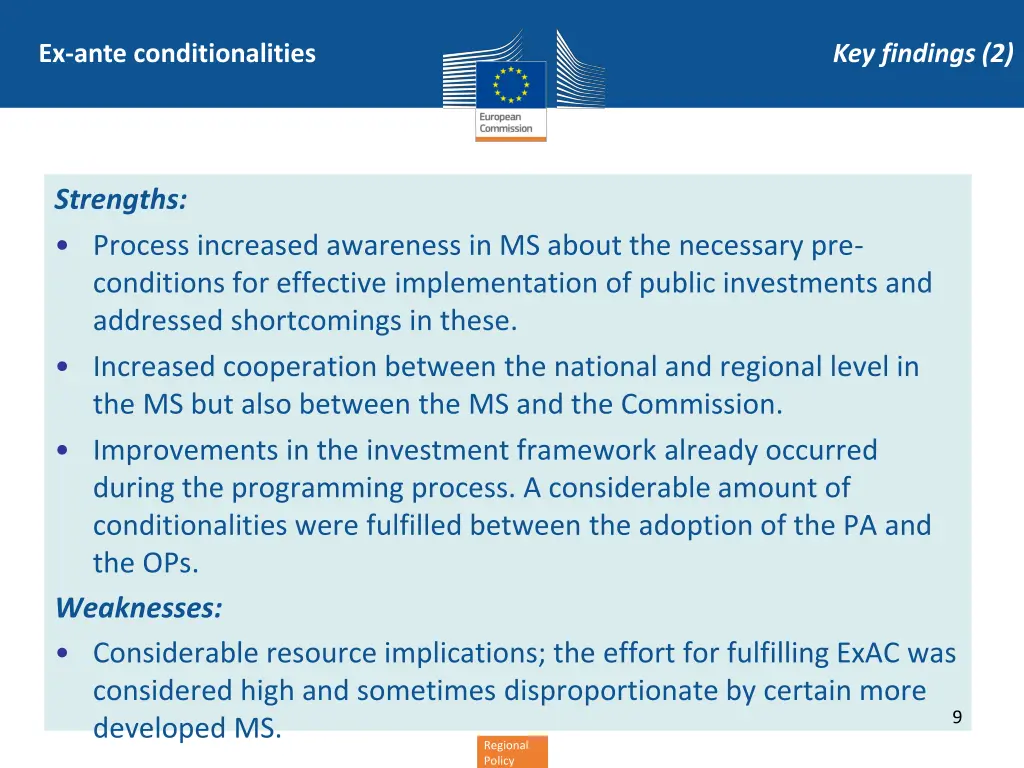 ex ante conditionalities 1