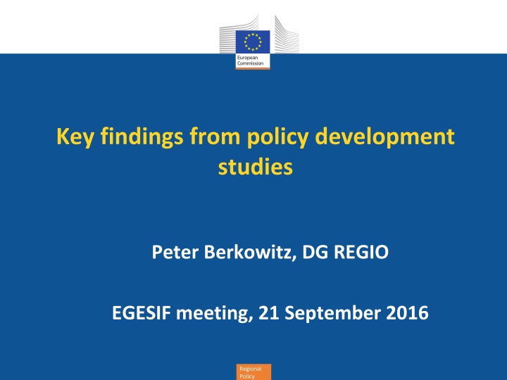 key findings from policy development studies