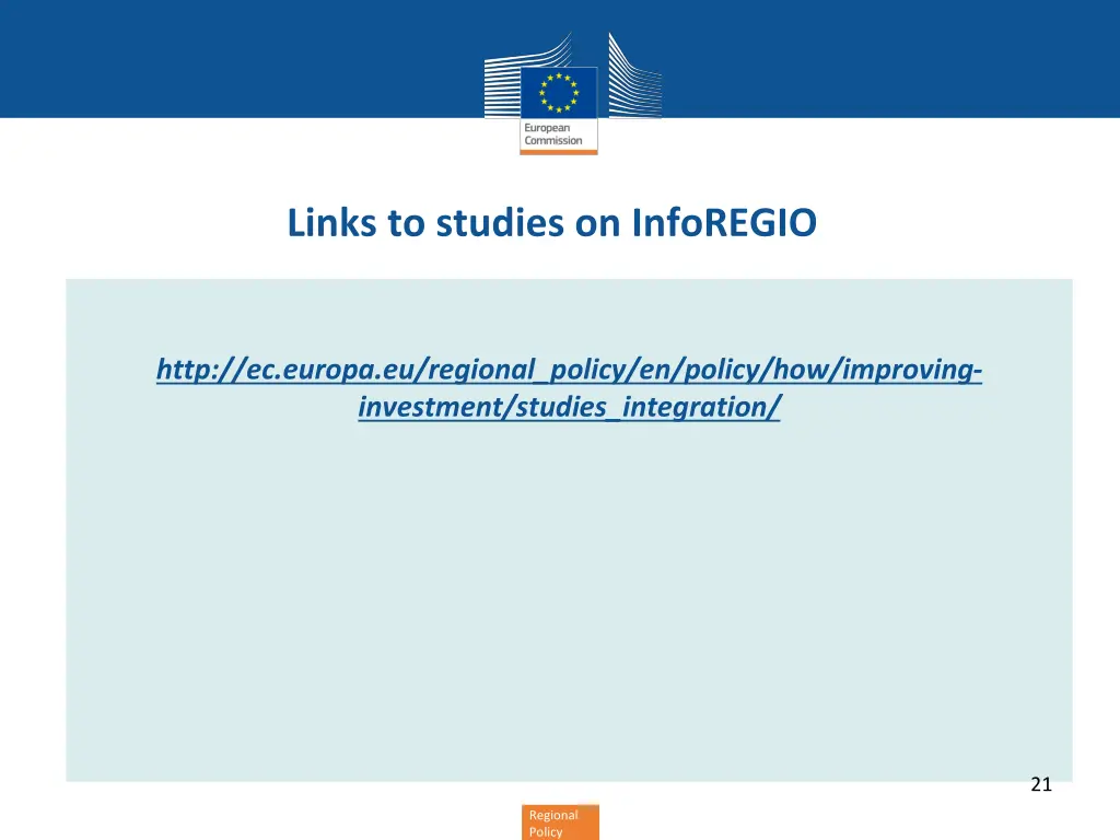 links to studies on inforegio