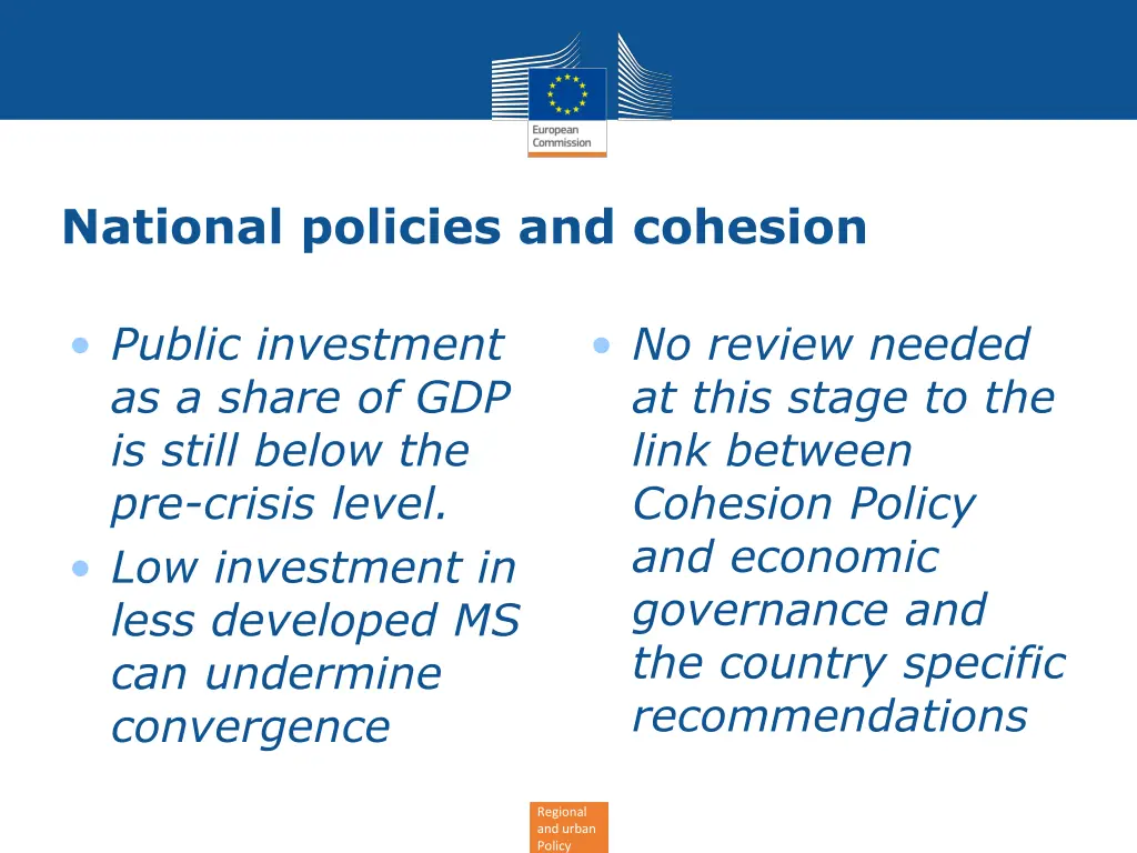 national policies and cohesion