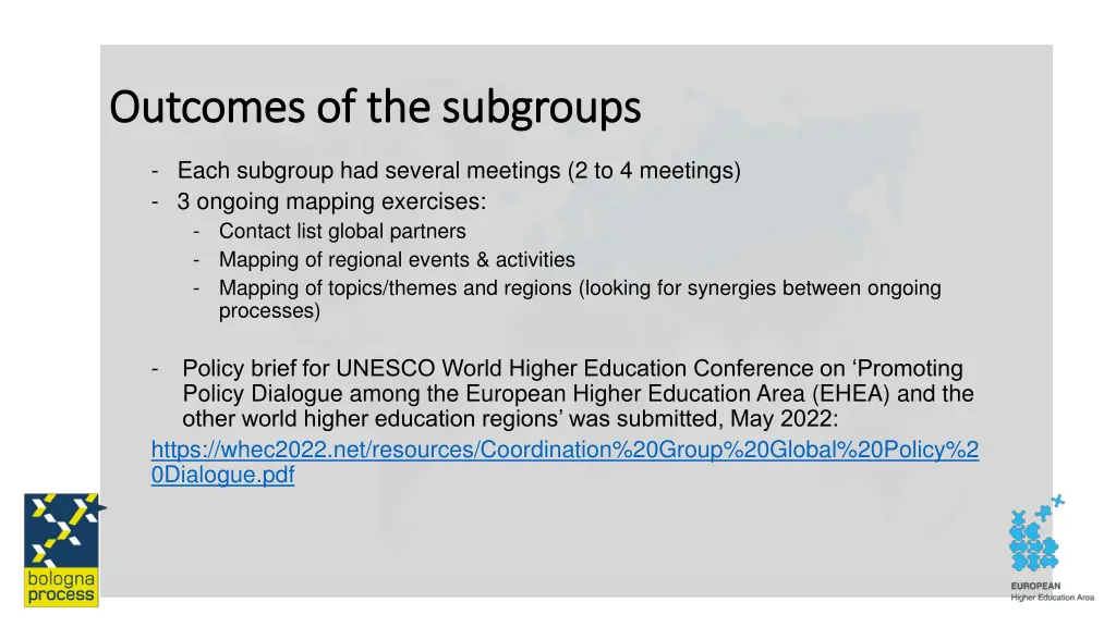 outcomes of the subgroups outcomes