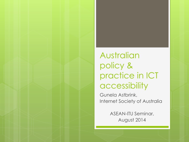 australian policy practice in ict accessibility