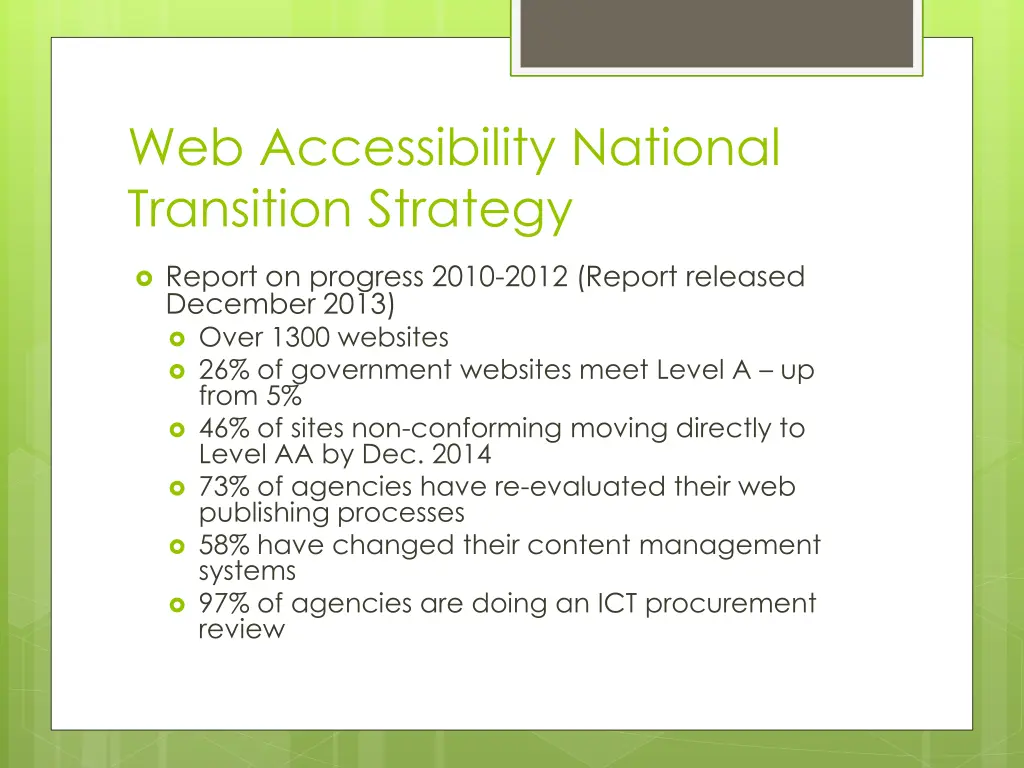 web accessibility national transition strategy 1