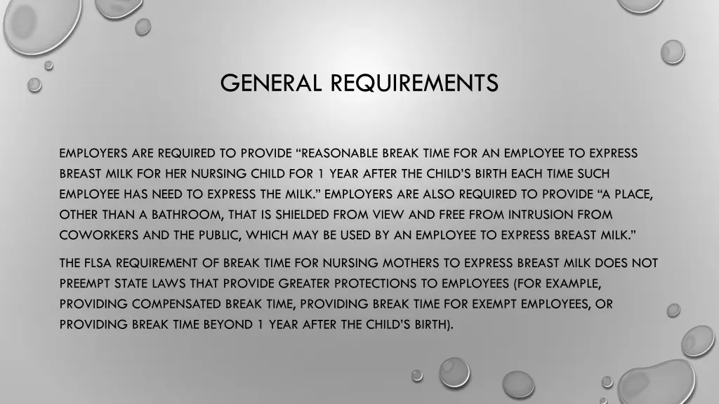 general requirements