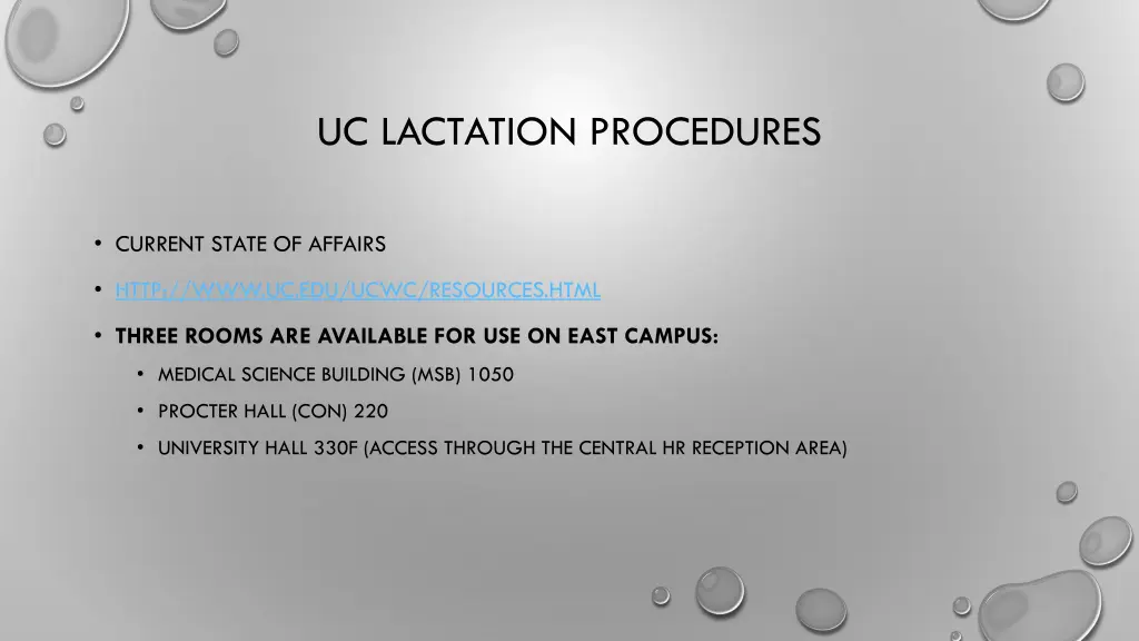 uc lactation procedures