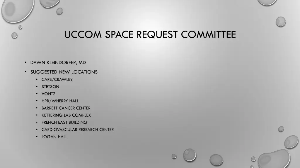 uccom space request committee