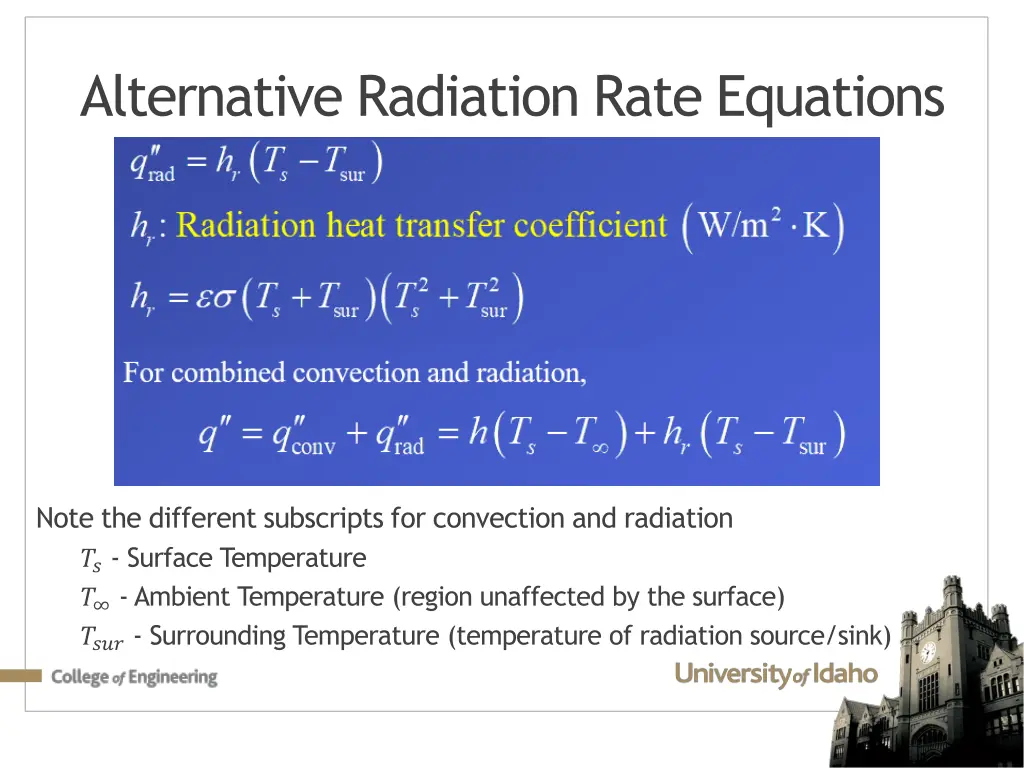 alternative radiation rate equations