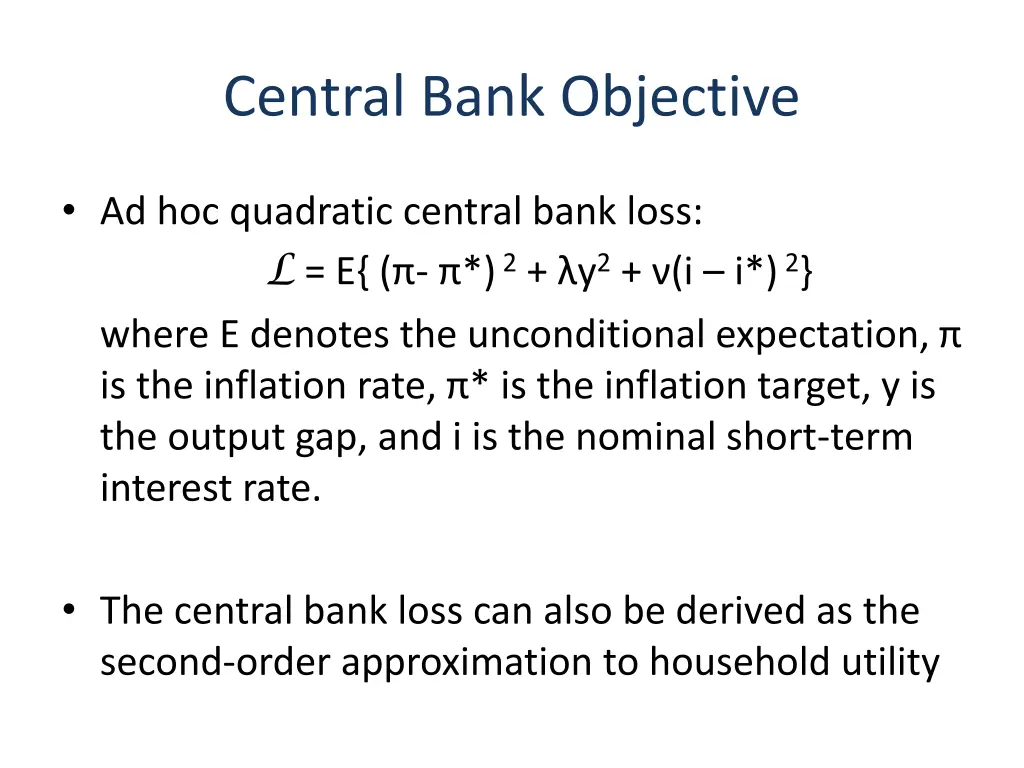 central bank objective