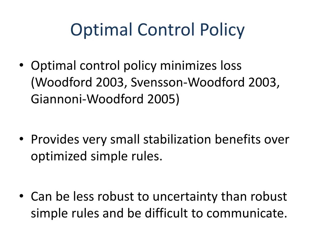 optimal control policy