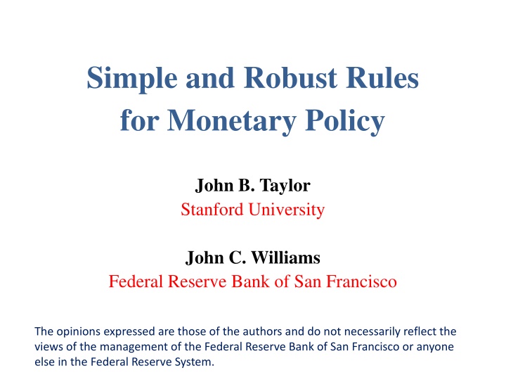 simple and robust rules for monetary policy