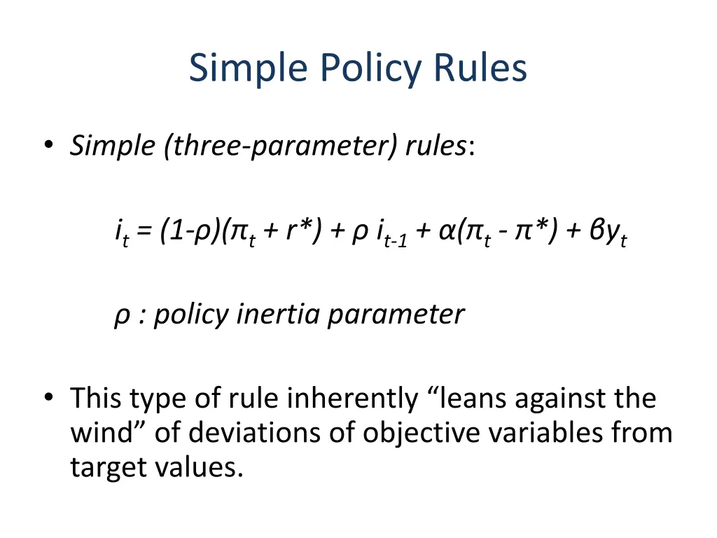 simple policy rules