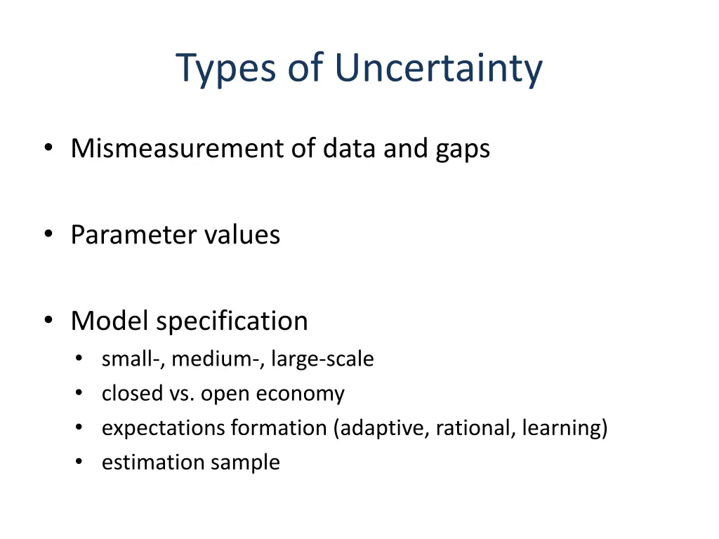 types of uncertainty