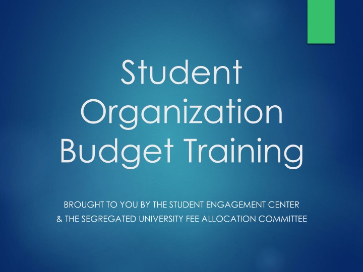 student organization budget training