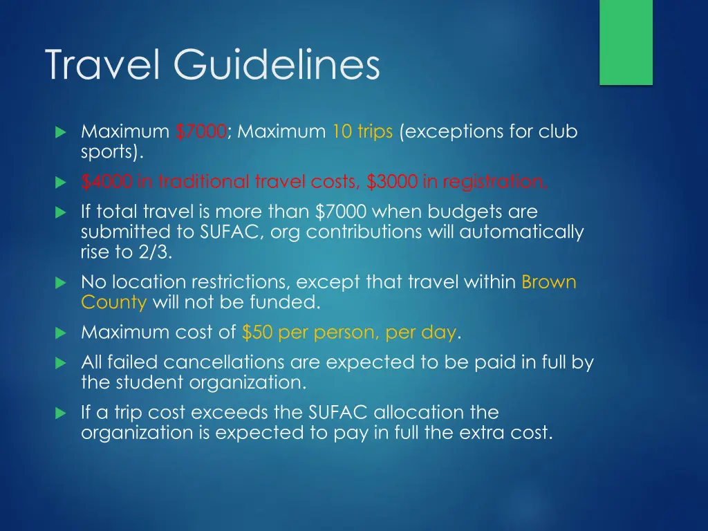 travel guidelines