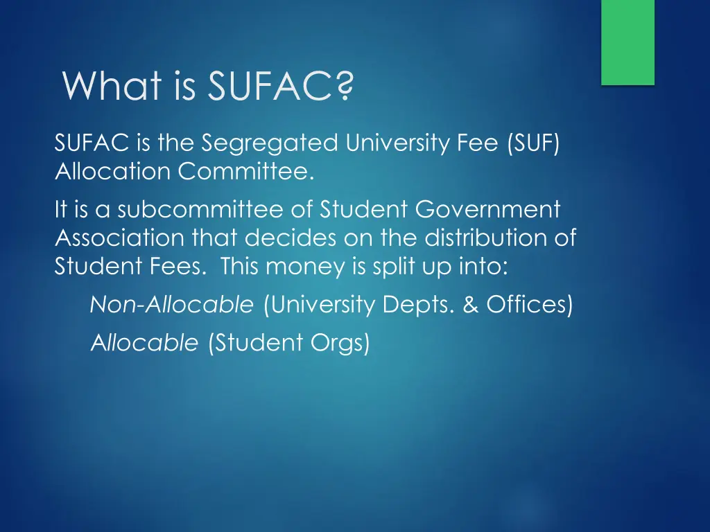 what is sufac