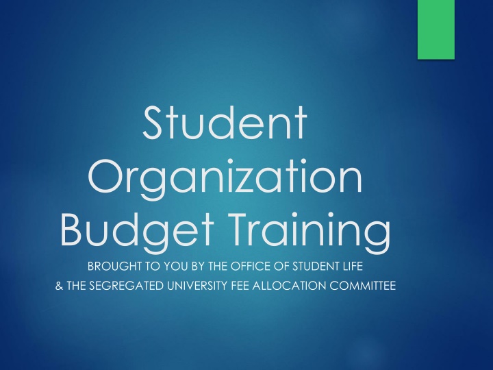 student organization budget training brought