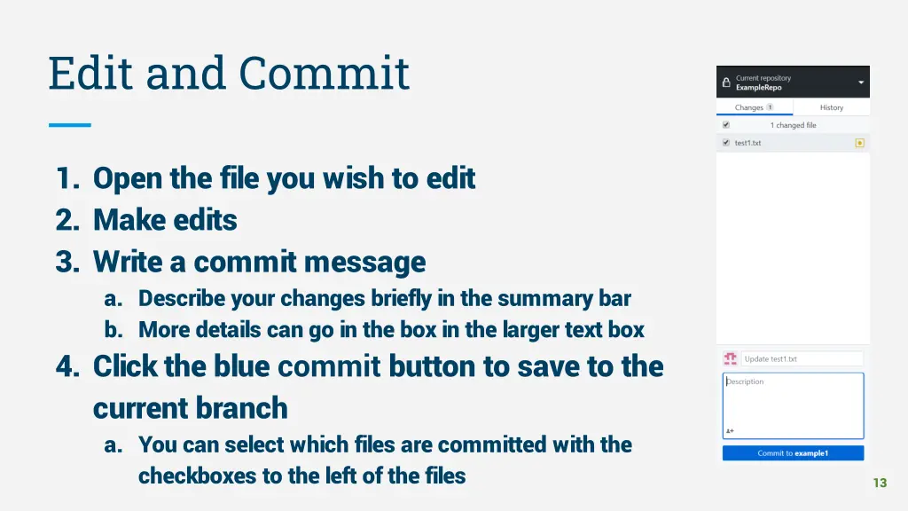 edit and commit