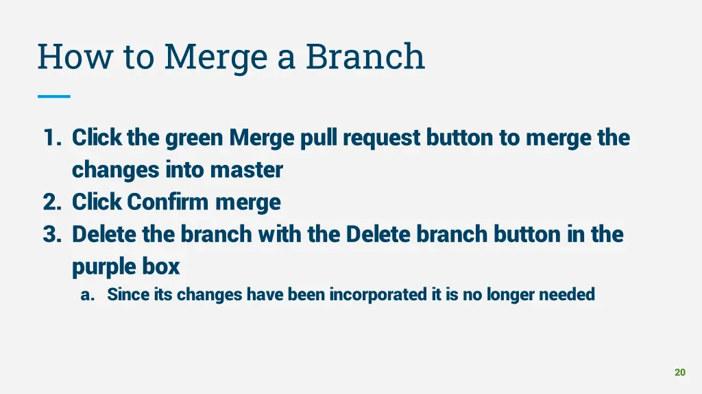 how to merge a branch