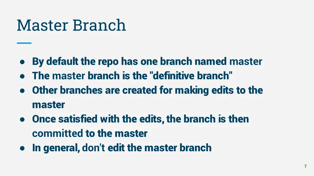 master branch