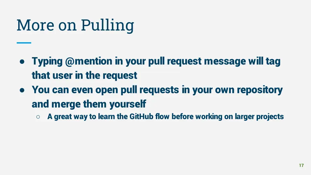 more on pulling