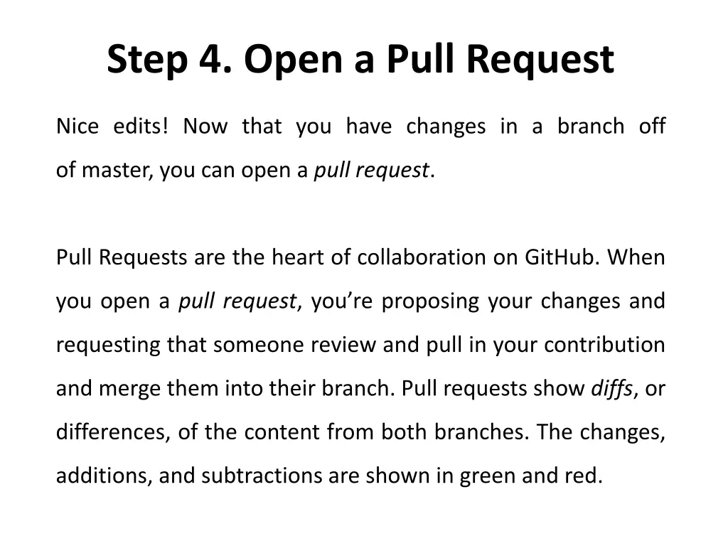 step 4 open a pull request