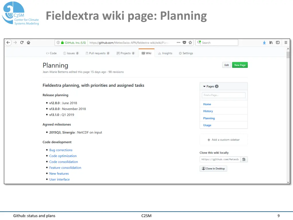 fieldextra wiki page planning