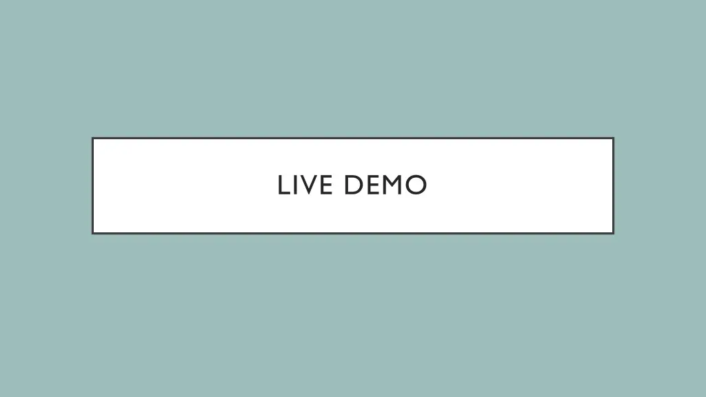 live demo