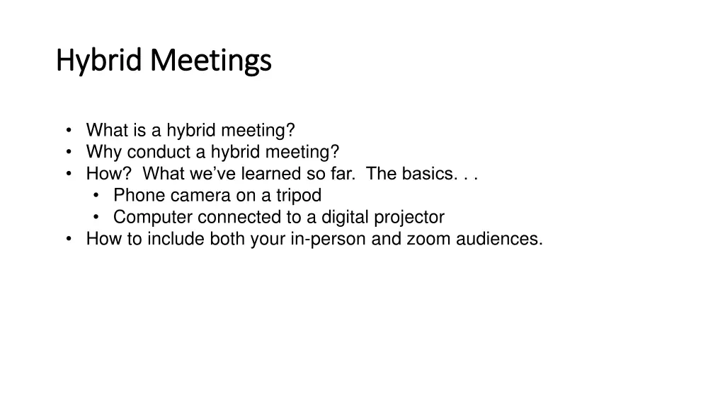 hybrid meetings hybrid meetings