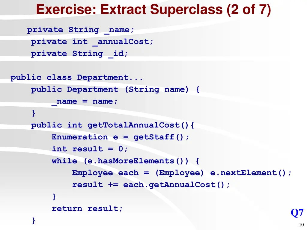 exercise extract superclass 2 of 7