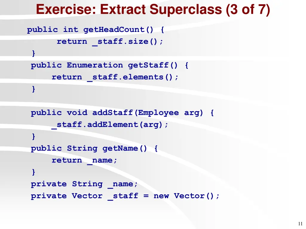 exercise extract superclass 3 of 7