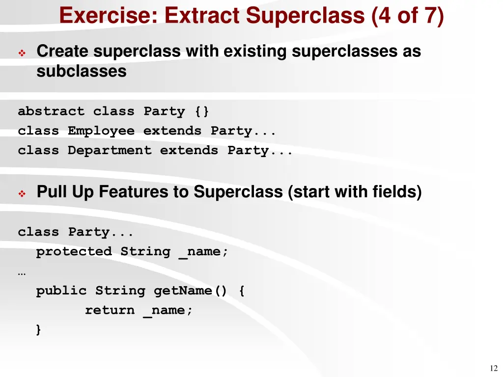 exercise extract superclass 4 of 7