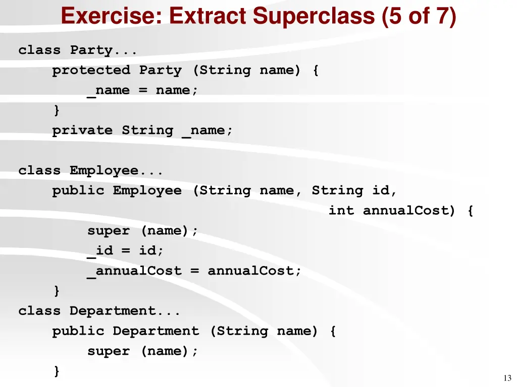 exercise extract superclass 5 of 7