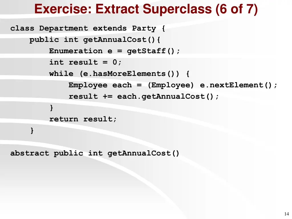 exercise extract superclass 6 of 7