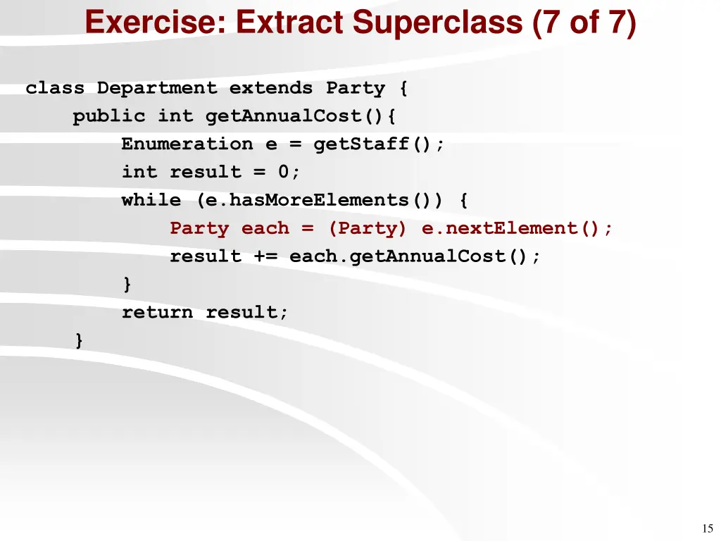 exercise extract superclass 7 of 7