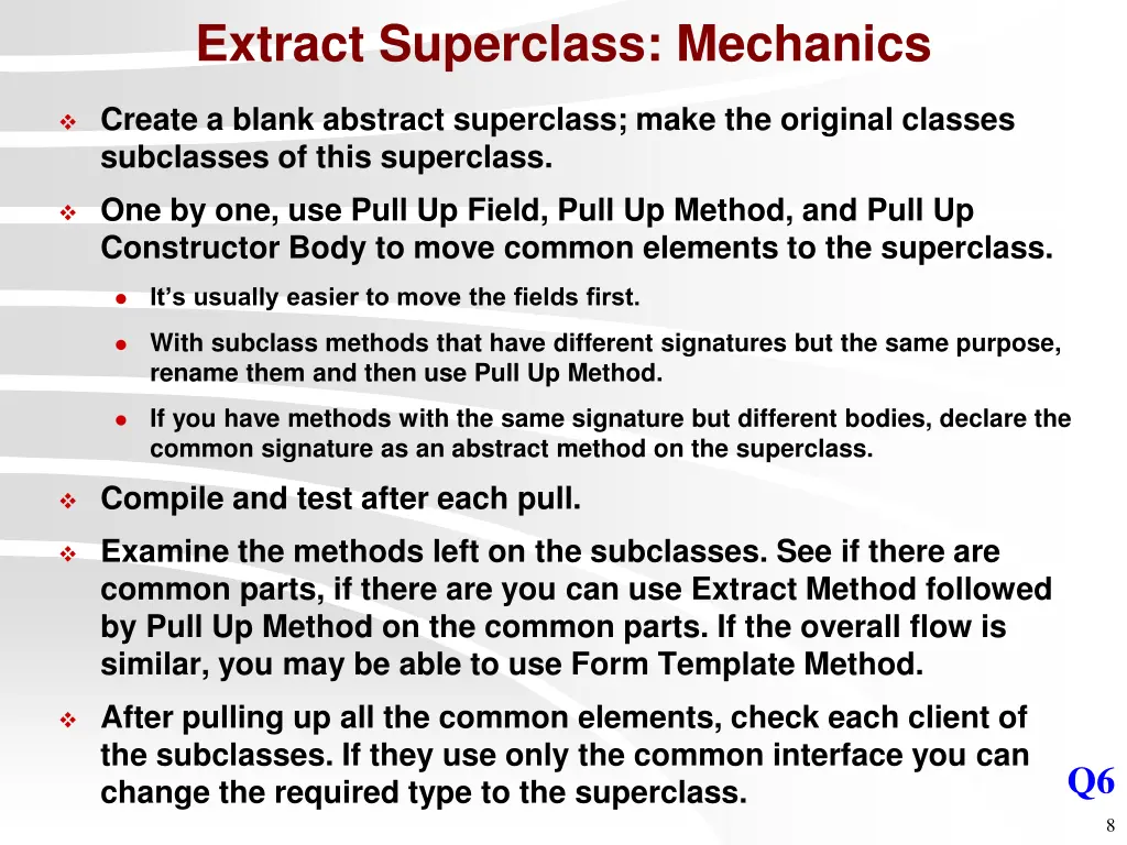 extract superclass mechanics