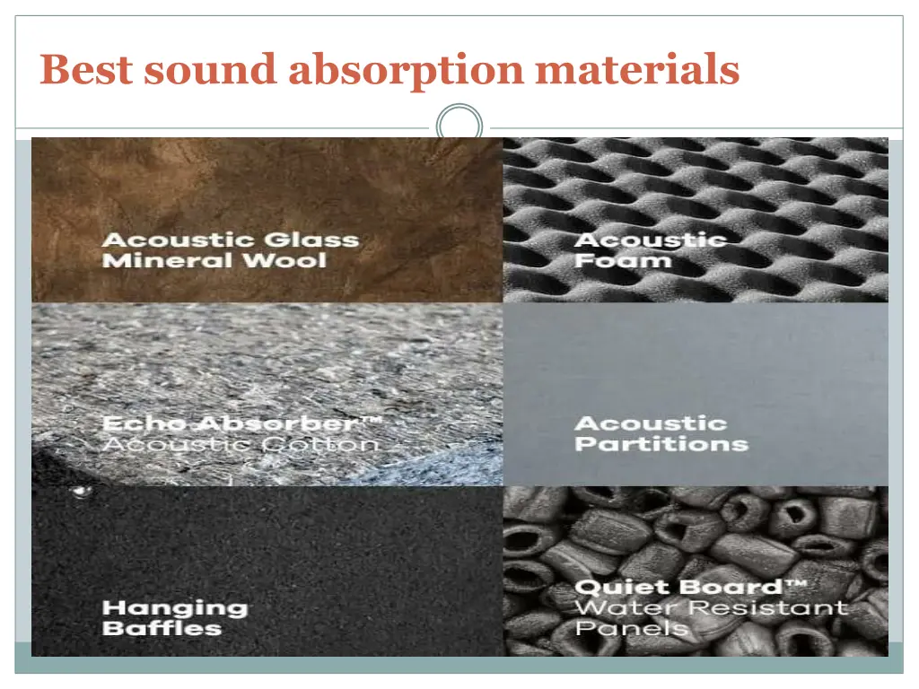 best sound absorption materials