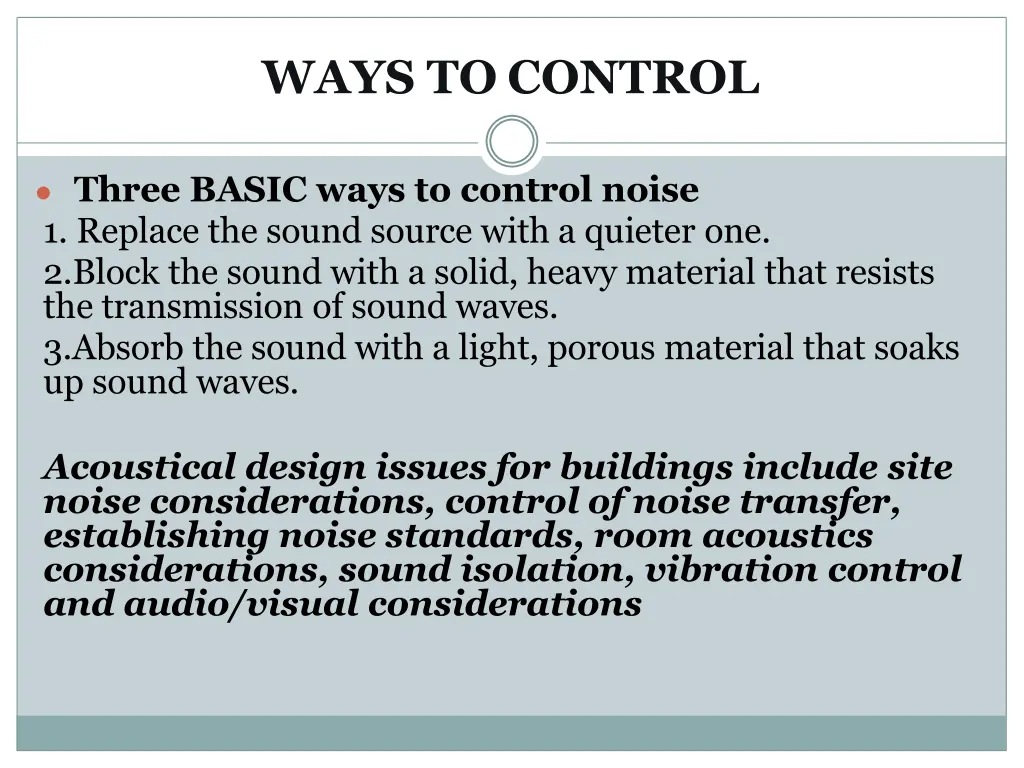 ways to control