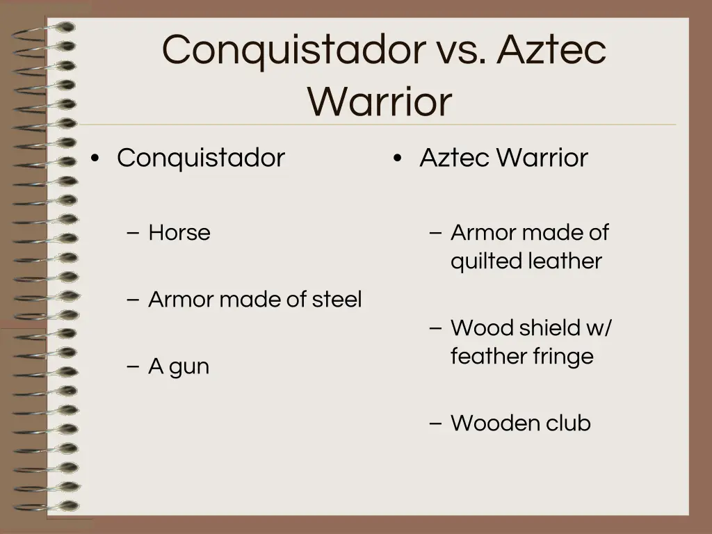 conquistador vs aztec warrior