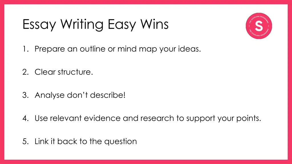 essay writing easy wins