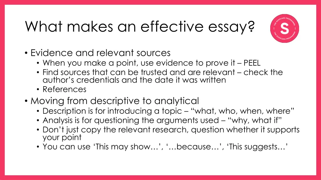 what makes an effective essay 1